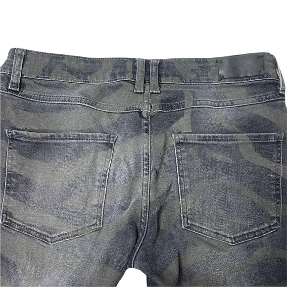 SANDRO Women's Black Washed Green Zebra Print Skinny Denim Jeans Size 40 EUC - Picture 6 of 11